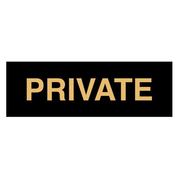 Basic Private Sign (Black Gold) - Large