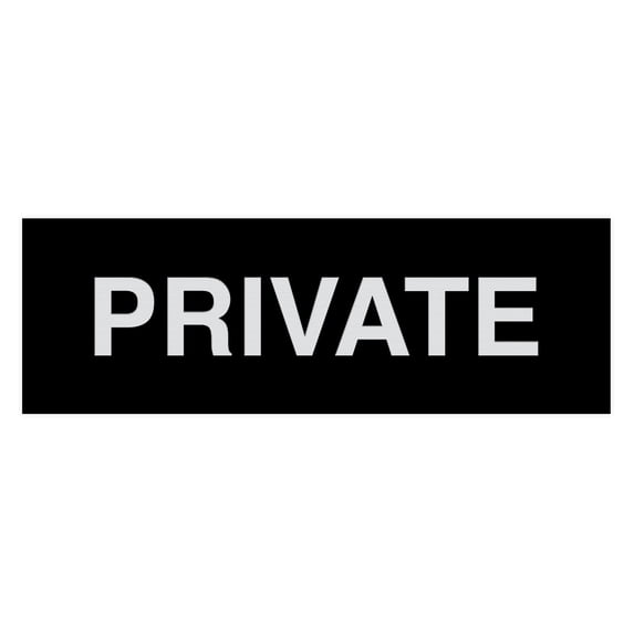 Basic Private Sign (Black / Silver) - Medium