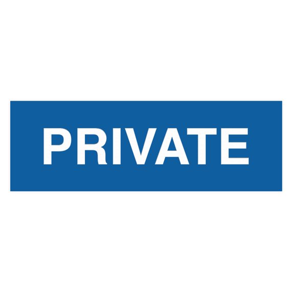 Basic Private Sign (Blue) - Large