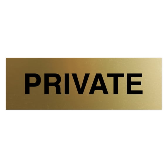 Basic Private Sign (Brushed Gold) - Small
