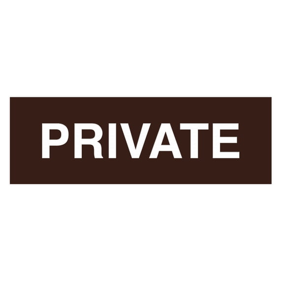 Basic Private Sign (Dark Brown) - Small