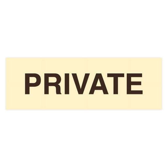 Basic Private Sign (Ivory/Dark Brown) - Small