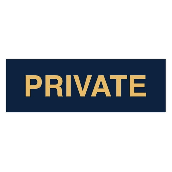 Basic Private Sign (Navy Blue/Gold) - Large
