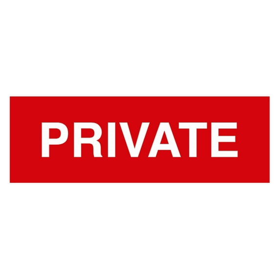 Basic Private Sign (Red) - Large