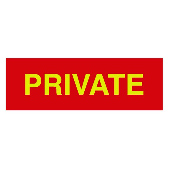 Basic Private Sign (Red/Yellow) - Large