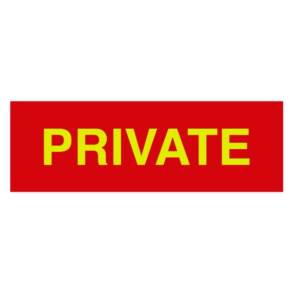 Basic Private Sign (Red/Yellow) - Small