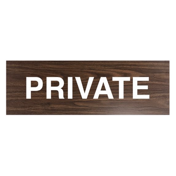 Basic Private Sign (Walnut) - Large