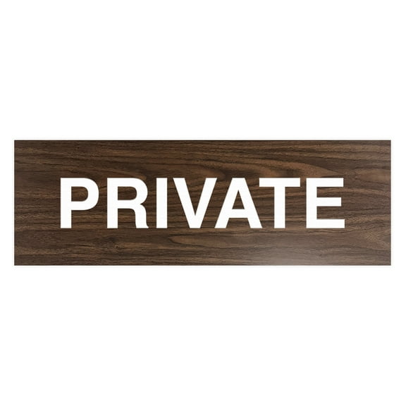Basic Private Sign (Walnut) - Large