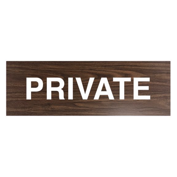 Basic Private Sign (Walnut) - Medium