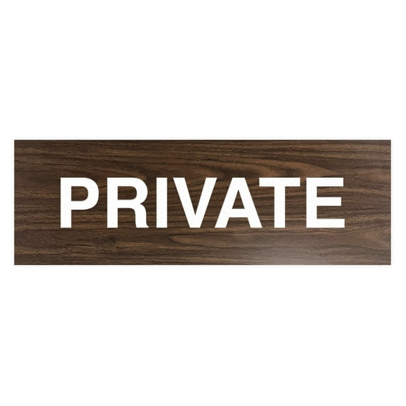 Basic Private Sign (Walnut) - Small