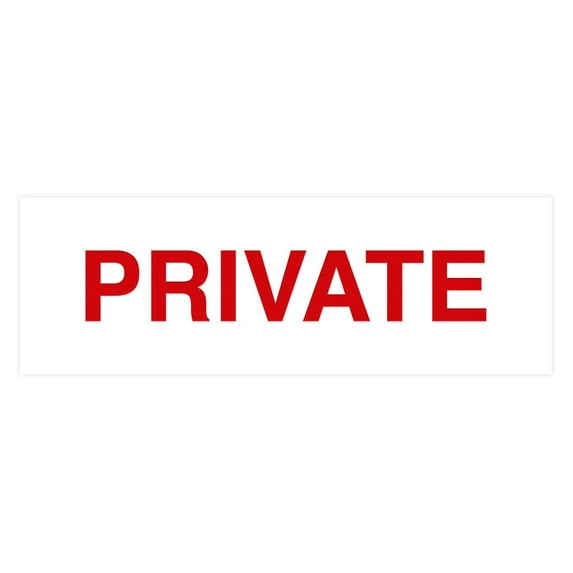 Basic Private Sign (White/Red) - Large
