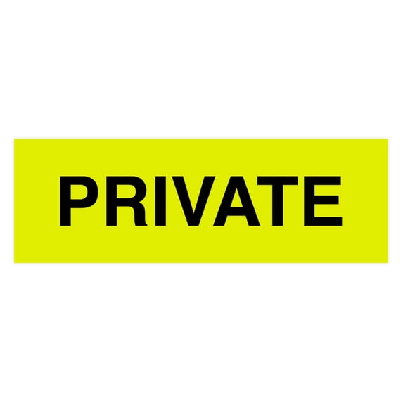 Basic Private Sign (Yellow / Black) - Small