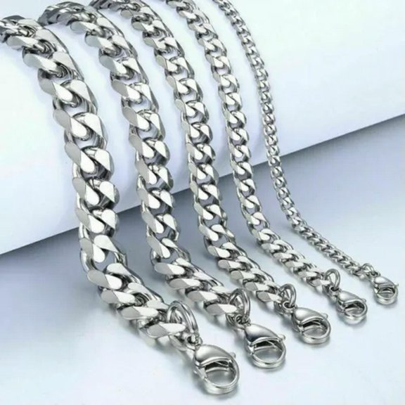 Basic Punk Stainless Steel Necklace for Men Women Curb Cuban Link Chain Chokers