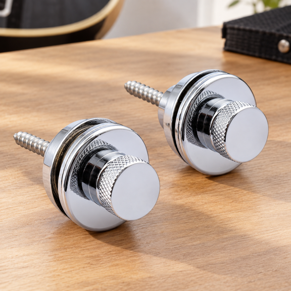 Basic Quick Release Locking Strap Locks and Buttons Chrome 2Pcs