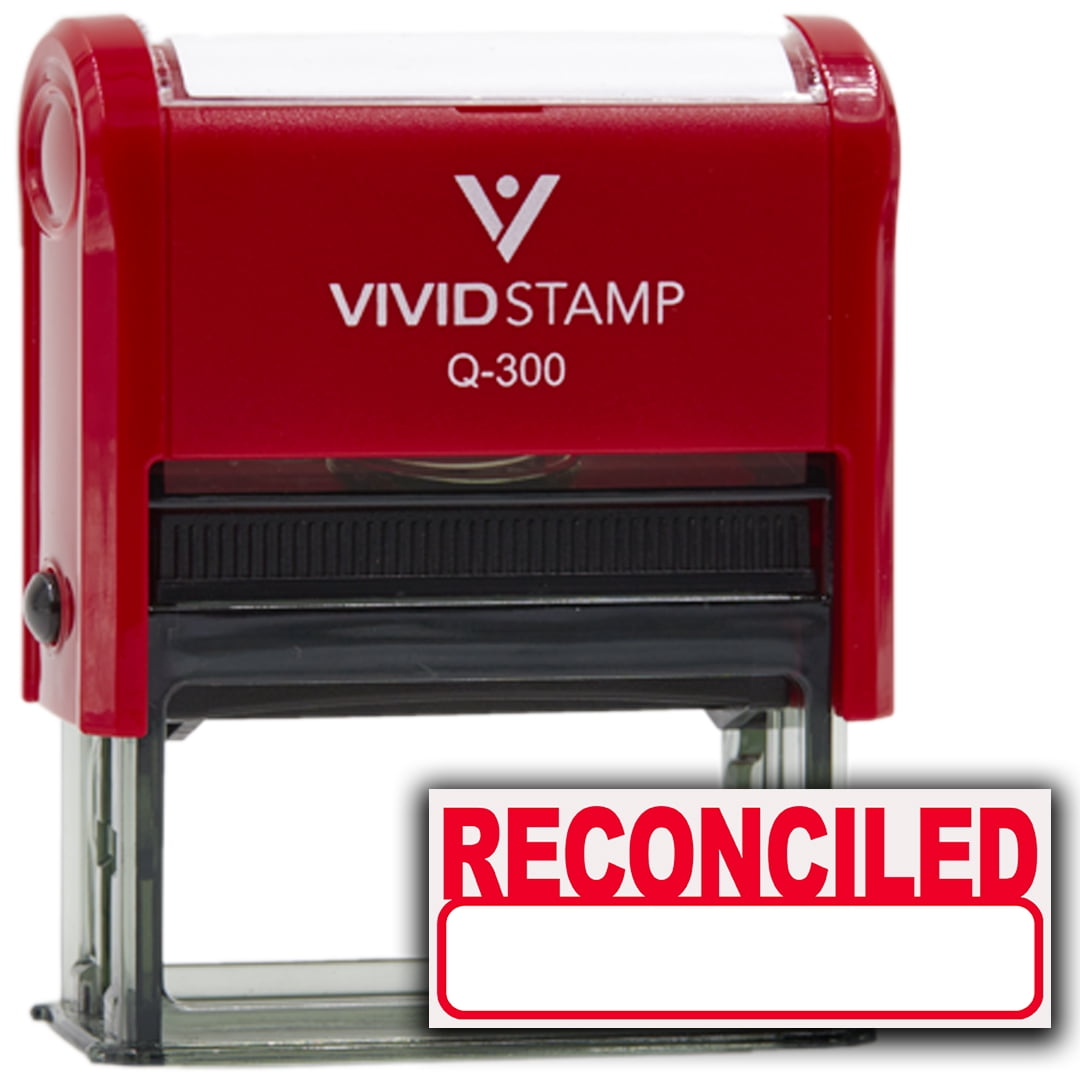 Basic Reconciled Self Inking Rubber Stamp (Red Ink) - Q-300 - Walmart.com