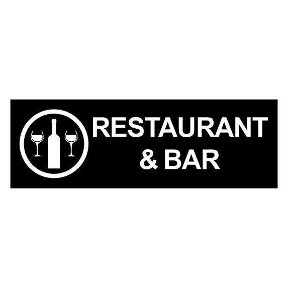 Basic Restaurant & Bar Sign (Black) - Small