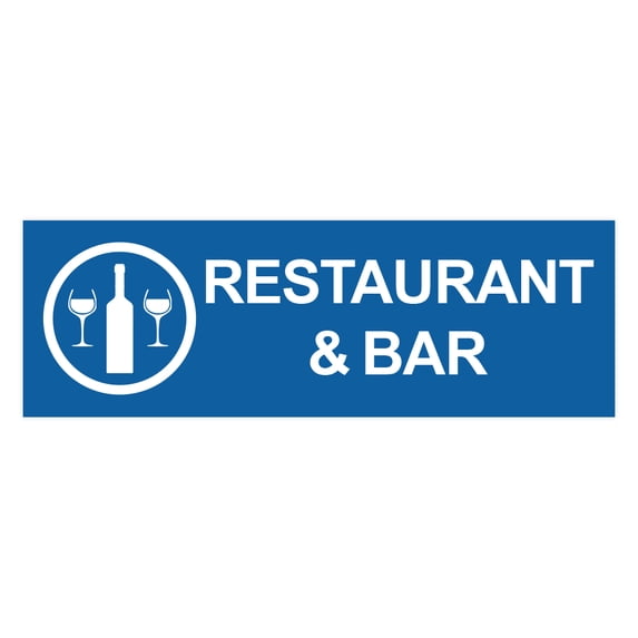 Basic Restaurant & Bar Sign (Blue) - Large