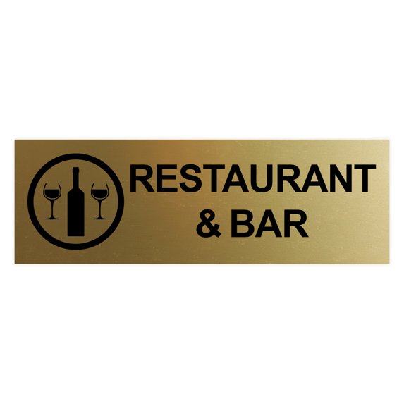 Basic Restaurant & Bar Sign (Brushed Gold) - Small