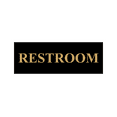 thumbnail image 1 of Basic Restroom Sign (Black /Gold) - Small, 1 of 5