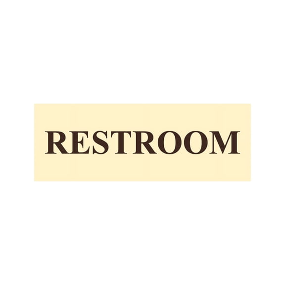 Basic Restroom Sign (Ivory/Dark Brown) - Small