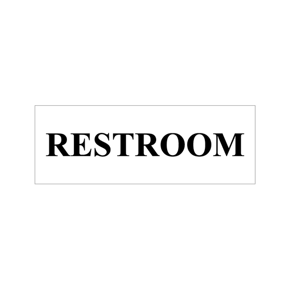 Basic Restroom Sign (White) - Large