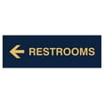 thumbnail image 1 of Basic Restrooms Left Arrow Directional Sign (Navy Blue/Gold) - Large, 1 of 5