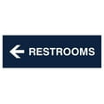 thumbnail image 1 of Basic Restrooms Left Arrow Directional Sign (Navy Blue / White) - Large, 1 of 5
