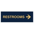 thumbnail image 1 of Basic Restrooms Right Arrow Directional Sign (Navy Blue/Gold) - Medium, 1 of 5