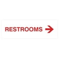 thumbnail image 1 of Basic Restrooms Right Arrow Directional Sign (White/Red) - Large, 1 of 5