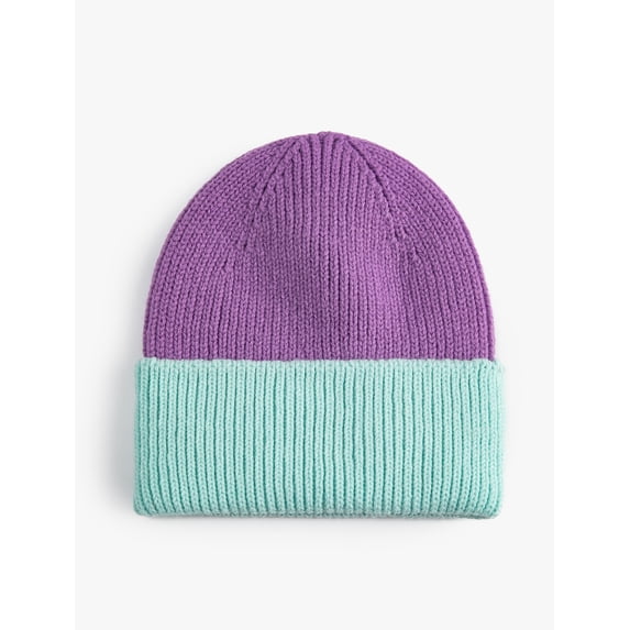 Basic Rib-Knit Beanie Color Contrast