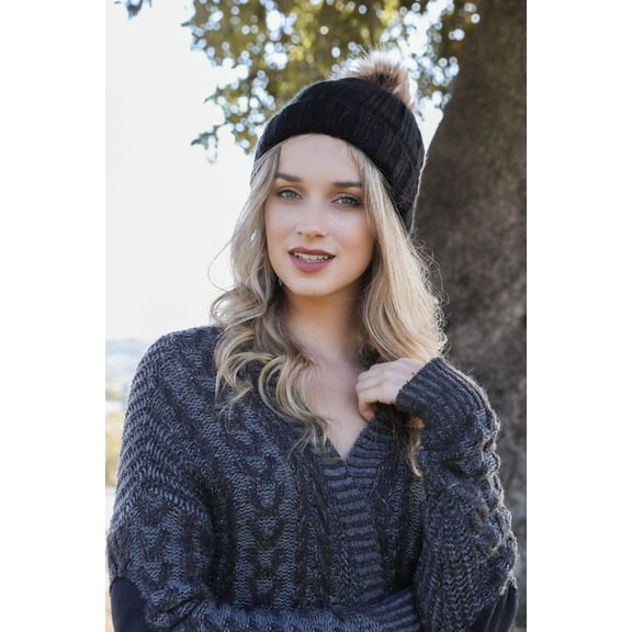 Basic Ribbed Pom Beanie