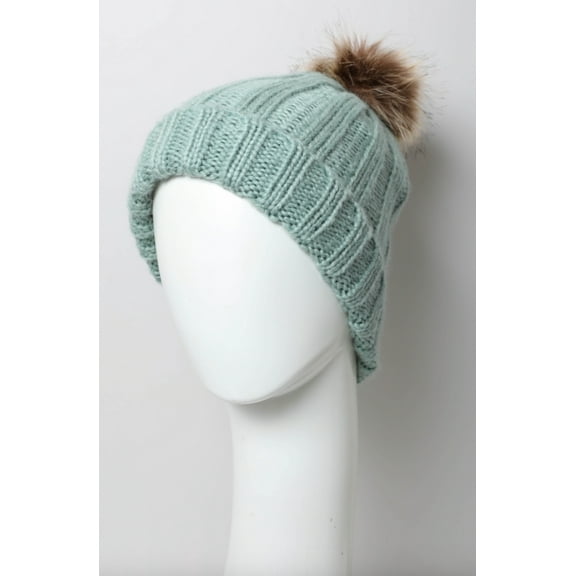 Basic Ribbed Pom Beanie