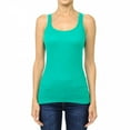 thumbnail image 1 of Basic Ribbed Stretchy_Racerback_Plain Long Tank Top_Muscle Shirt, 1 of 5