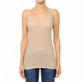 thumbnail image 1 of Basic Ribbed Stretchy_Racerback_Plain Long Tank Top_Muscle Shirt, 1 of 5