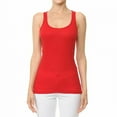 thumbnail image 1 of Basic Ribbed Stretchy_Racerback_Plain Long Tank Top_Muscle Shirt, 1 of 5