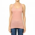 thumbnail image 1 of Basic Ribbed Stretchy_Racerback_Plain Long Tank Top_Muscle Shirt, 1 of 5
