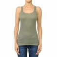 thumbnail image 1 of Basic Ribbed Stretchy_Racerback_Plain Long Tank Top_Muscle Shirt, 1 of 5