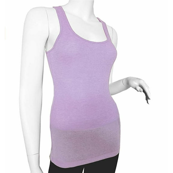 Basic Ribbed Stretchy_Racerback_Plain Long Tank Top_Muscle Shirt