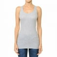 thumbnail image 1 of Basic Ribbed Stretchy_Racerback_Plain Long Tank Top_Muscle Shirt, 1 of 5