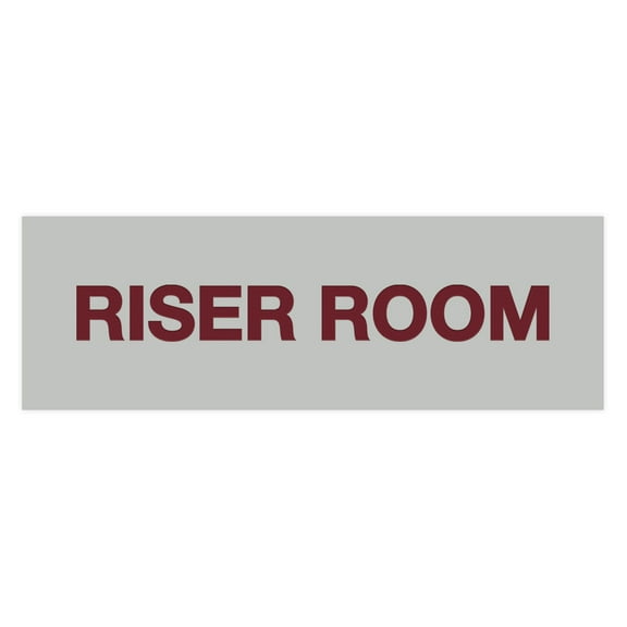 Basic Riser Room Sign (Light Grey / Burgundy) - Small