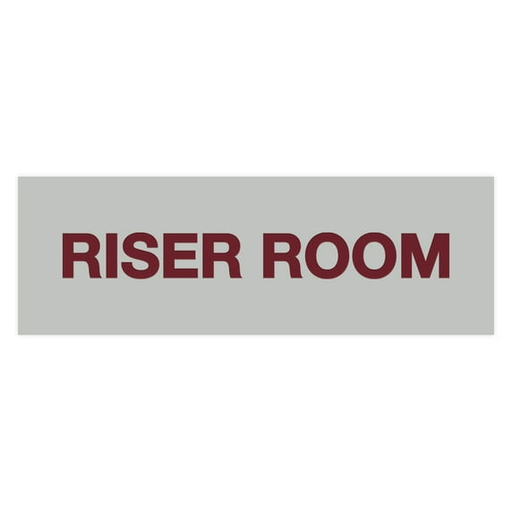 Basic Riser Room Sign (Light Grey / Burgundy) - Small