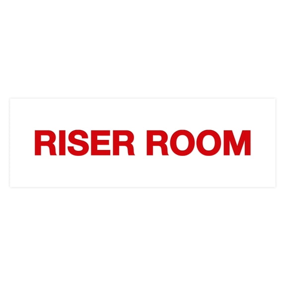 Basic Riser Room Sign (White/Red) - Large