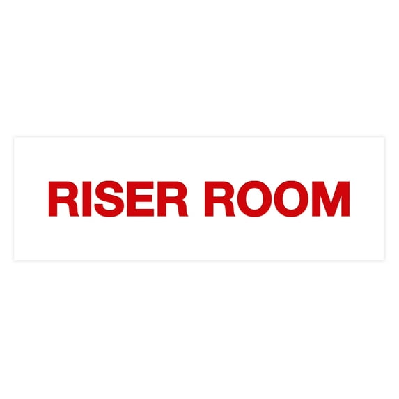 Basic Riser Room Sign (White/Red) - Small