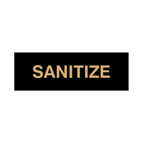 Basic Sanitize Sign (Black Gold) - Large
