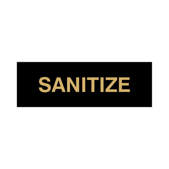 Basic Sanitize Sign (Black /Gold) - Small