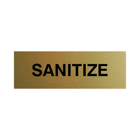 Basic Sanitize Sign (Brushed Gold) - Large