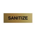 thumbnail image 1 of Basic Sanitize Sign (Brushed Gold) - Small, 1 of 5