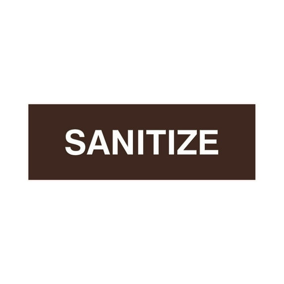 Basic Sanitize Sign (Dark Brown) - Small