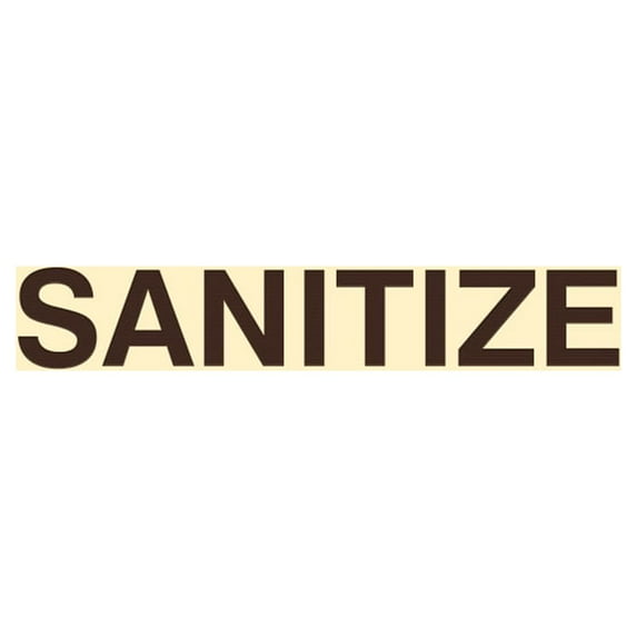 Basic Sanitize Sign (Ivory/Dark Brown) - Large