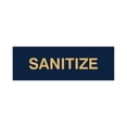 thumbnail image 1 of Basic Sanitize Sign (Navy Blue/Gold) - Large, 1 of 5